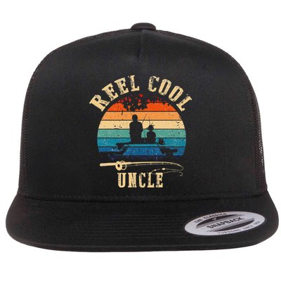 Vintage Reel Cool Uncle Fish Fishing Father's Day Flatbill Hat