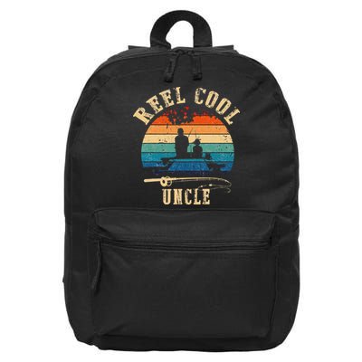 Vintage Reel Cool Uncle Fish Fishing Father's Day 16 in Basic Backpack