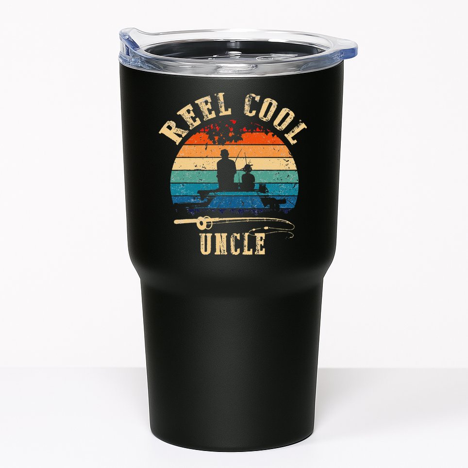 Vintage Reel Cool Uncle Fish Fishing Father's Day Tumbler