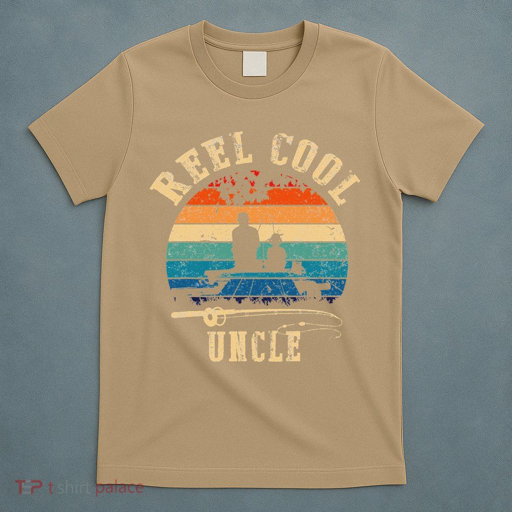 Vintage Reel Cool Uncle Fish Fishing Father's Day T-Shirt