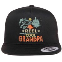 Vintage Reel Cool Grandpa Fishing Lover Gift For Dad Flat Bill Trucker Hat