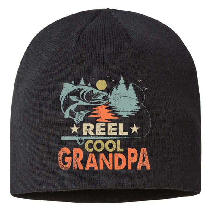 Vintage Reel Cool Grandpa Fishing Lover Gift For Dad Sustainable Beanie