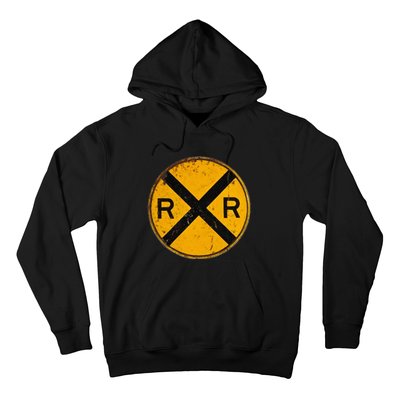 Vintage Railroad Crossing Sign Worker Engineer Hoodie