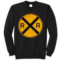 Vintage Railroad Crossing Sign Worker Engineer Sweatshirt