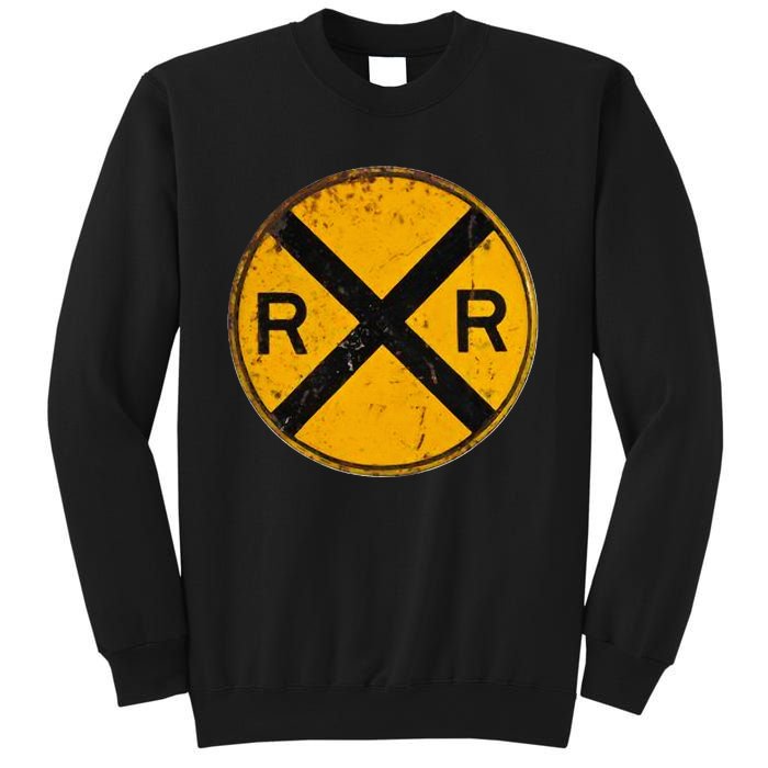 Vintage Railroad Crossing Sign Worker Engineer Sweatshirt