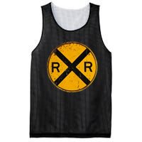 Vintage Railroad Crossing Sign Worker Engineer Mesh Reversible Basketball Jersey Tank