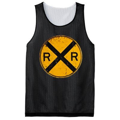 Vintage Railroad Crossing Sign Worker Engineer Mesh Reversible Basketball Jersey Tank