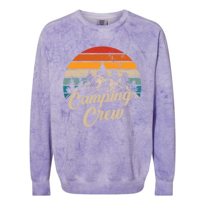 Vintage Retro Camping Crew Family Friends Matching Colorblast Crewneck Sweatshirt