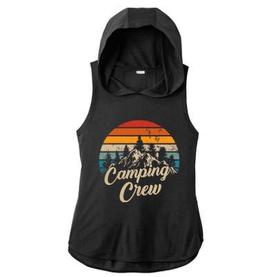 Vintage Retro Camping Crew Family Friends Matching Ladies PosiCharge Tri-Blend Wicking Draft Hoodie Tank