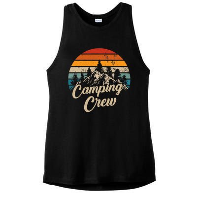 Vintage Retro Camping Crew Family Friends Matching Ladies PosiCharge Tri-Blend Wicking Tank