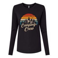 Vintage Retro Camping Crew Family Friends Matching Womens Cotton Relaxed Long Sleeve T-Shirt