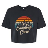 Vintage Retro Camping Crew Family Friends Matching Bella+Canvas Jersey Crop Tee