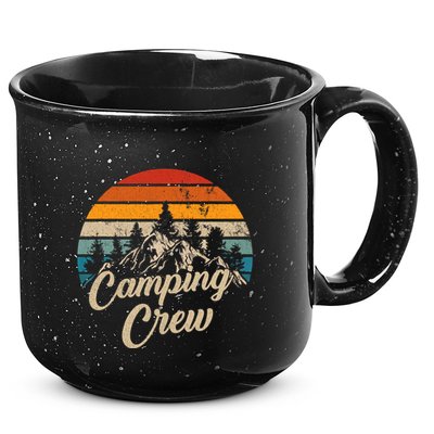 Vintage Retro Camping Crew Family Friends Matching 15oz Campfire Ceramic Mug
