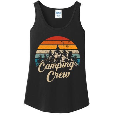 Vintage Retro Camping Crew Family Friends Matching Ladies Essential Tank