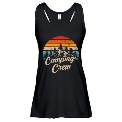 Vintage Retro Camping Crew Family Friends Matching Ladies Essential Flowy Tank