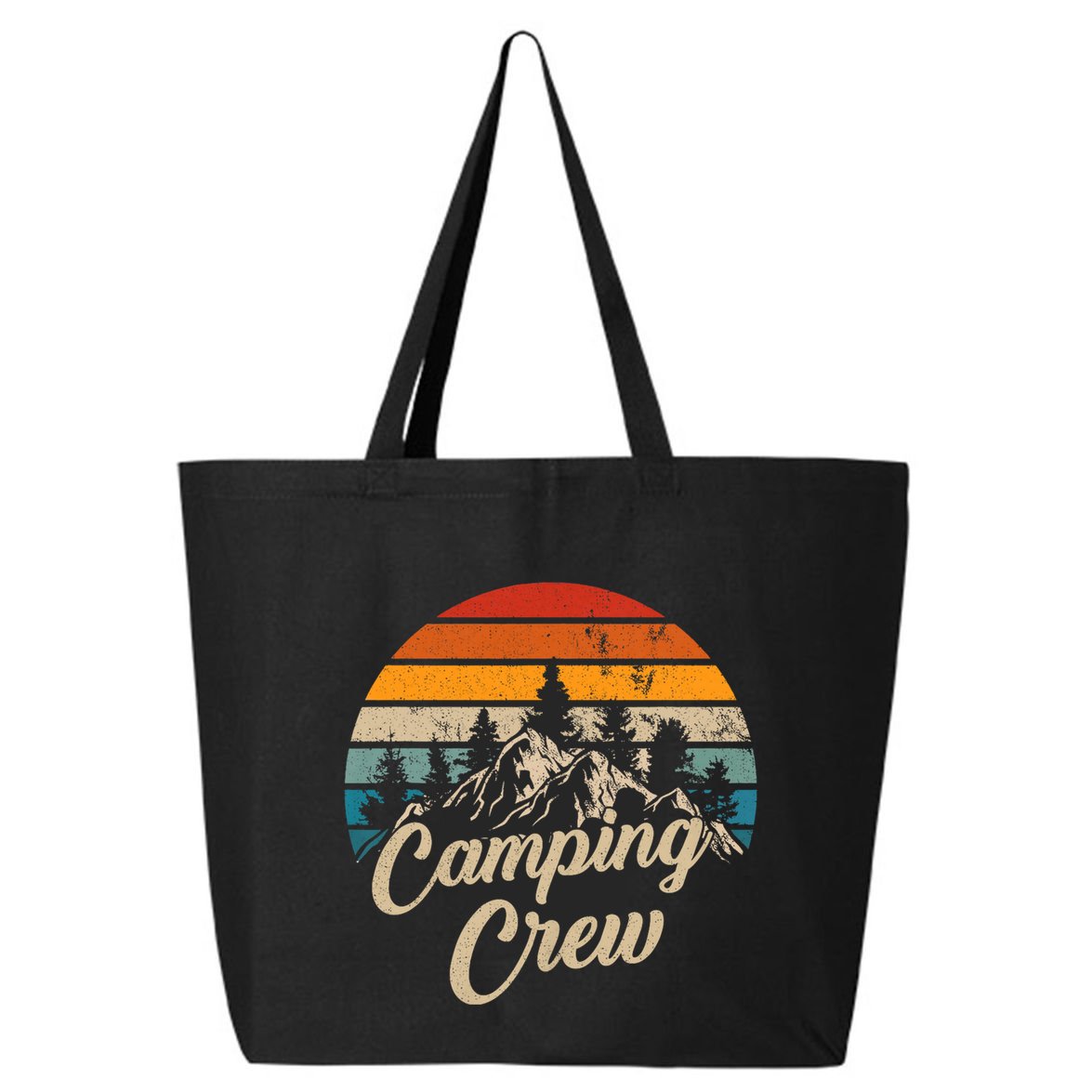 Vintage Retro Camping Crew Family Friends Matching 25L Jumbo Tote