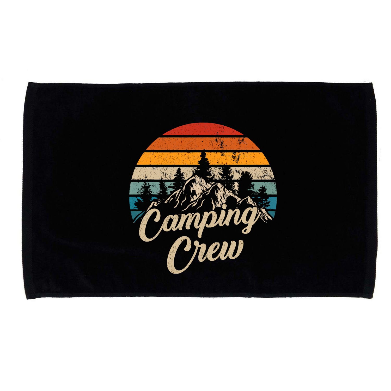 Vintage Retro Camping Crew Family Friends Matching Microfiber Hand Towel