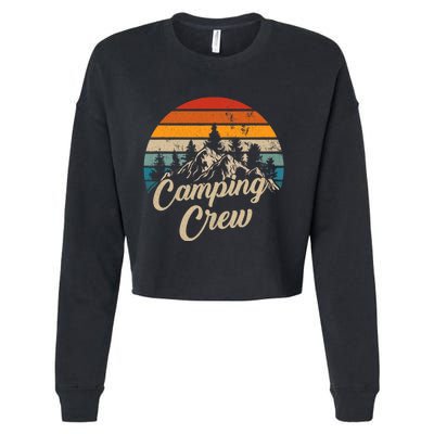 Vintage Retro Camping Crew Family Friends Matching Cropped Pullover Crew