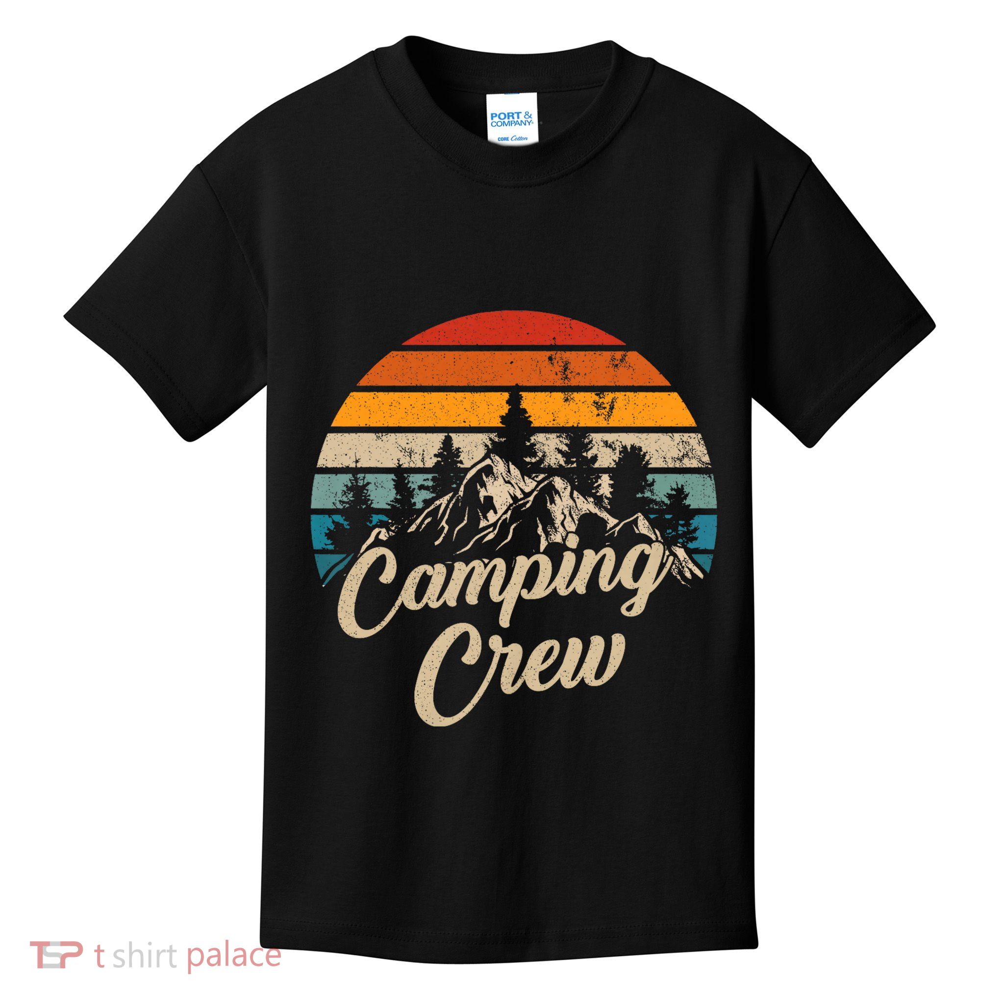 Vintage Retro Camping Crew Family Friends Matching Kids T-Shirt