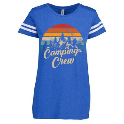 Vintage Retro Camping Crew Family Friends Matching Enza Ladies Jersey Football T-Shirt