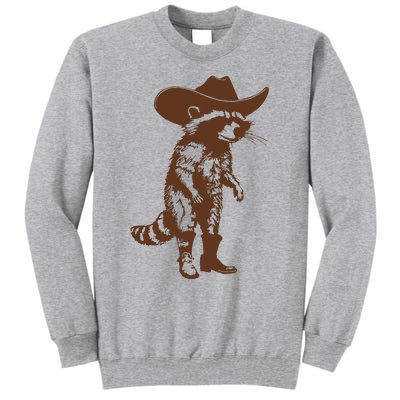 Vintage Raccoon Cowboy Cowgirl Trash Panda Western Country Tall Sweatshirt