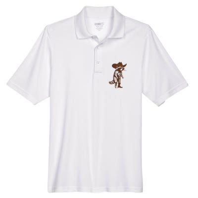 Vintage Raccoon Cowboy Cowgirl Trash Panda Western Country Men's Origin Performance Pique Polo