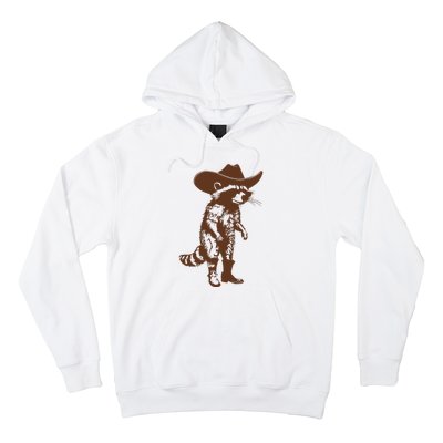 Vintage Raccoon Cowboy Cowgirl Trash Panda Western Country Hoodie