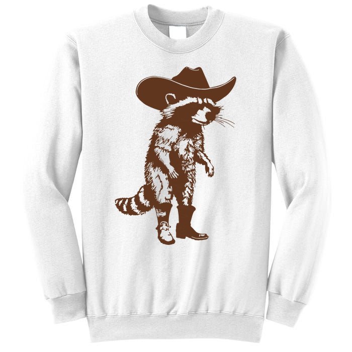 Vintage Raccoon Cowboy Cowgirl Trash Panda Western Country Sweatshirt