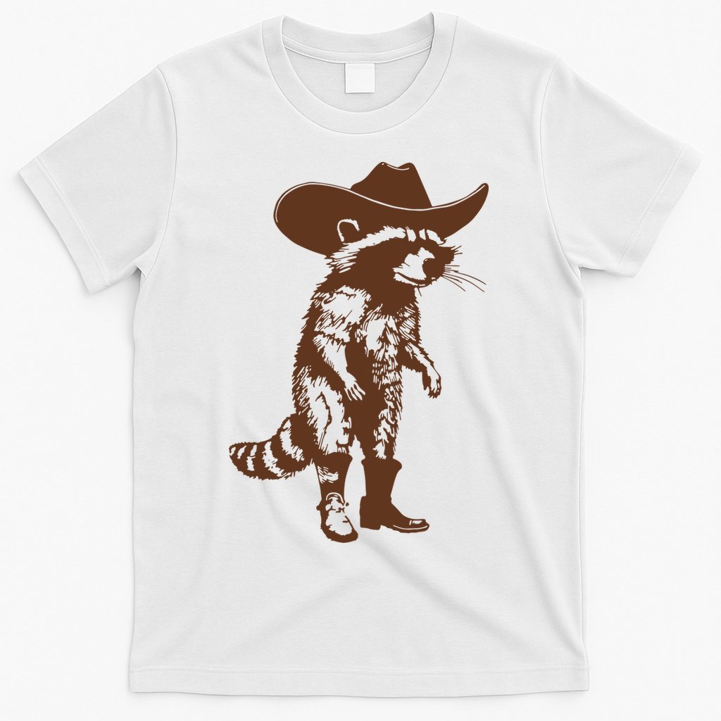Vintage Raccoon Cowboy Cowgirl Trash Panda Western Country T-Shirt