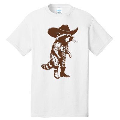 Vintage Raccoon Cowboy Cowgirl Trash Panda Western Country Tall T-Shirt