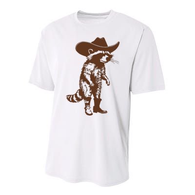 Vintage Raccoon Cowboy Cowgirl Trash Panda Western Country Performance Sprint T-Shirt