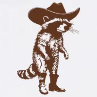 Vintage Raccoon Cowboy Cowgirl Trash Panda Western Country Womens T-Shirt