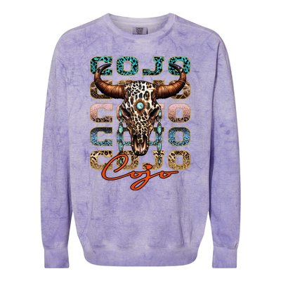 Vintage Rodeo Cojo Western Deserts Bullskull Cowhide Cojo Colorblast Crewneck Sweatshirt