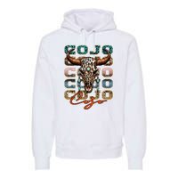 Vintage Rodeo Cojo Western Deserts Bullskull Cowhide Cojo Premium Hoodie