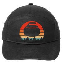 Vintage Retro Curling Stone Player Gift Design Funny Curling Giftvintage Retro C 7-Panel Snapback Hat