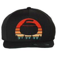 Vintage Retro Curling Stone Player Gift Design Funny Curling Giftvintage Retro C Wool Snapback Cap