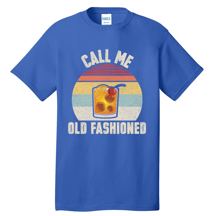 Vintage Retro Cocktail Call Me Old Fashioned Bartender Gift Tall T-Shirt