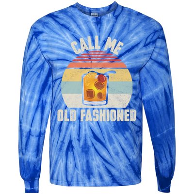 Vintage Retro Cocktail Call Me Old Fashioned Bartender Gift Tie-Dye Long Sleeve Shirt