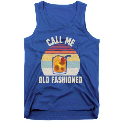 Vintage Retro Cocktail Call Me Old Fashioned Bartender Gift Tank Top