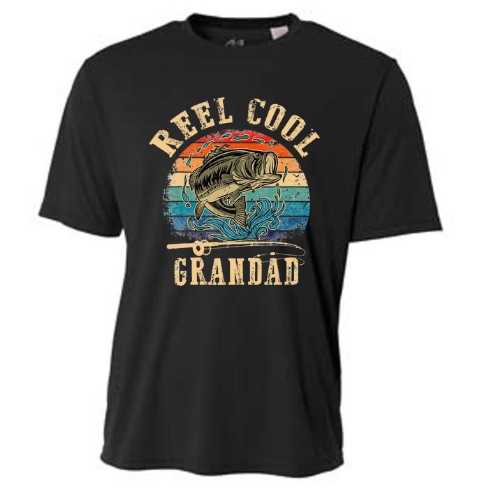 Vintage Reel Cool Grandad Fish Fishing dad Cooling Performance Crew T-Shirt