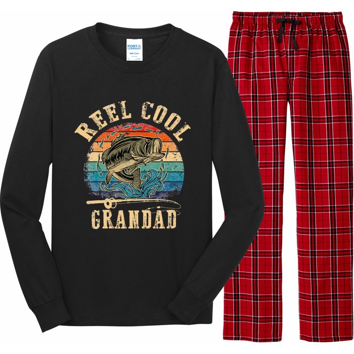 Vintage Reel Cool Grandad Fish Fishing dad Long Sleeve Pajama Set