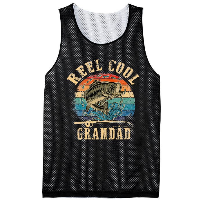 Vintage Reel Cool Grandad Fish Fishing dad Mesh Reversible Basketball Jersey Tank