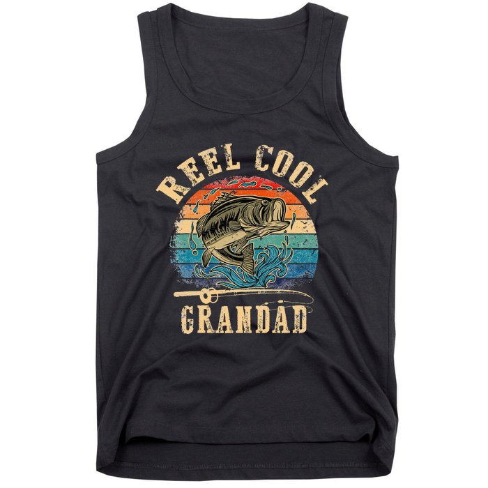 Vintage Reel Cool Grandad Fish Fishing dad Tank Top