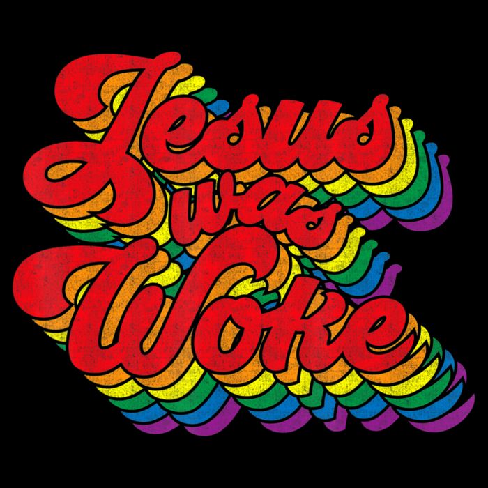 Vintage Retro Christian Ally Pride Rainbow Jesus Was Woke Button