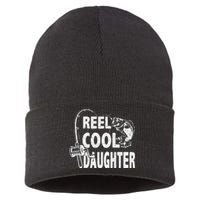 Vintage Reel Cool Daughter Birthday Fishing Sustainable Knit Beanie