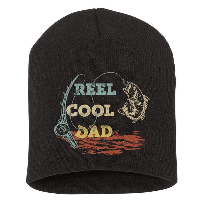 Vintage Reel Cool Dad Fisherman FatherS Day Fishing Lover Short Acrylic Beanie