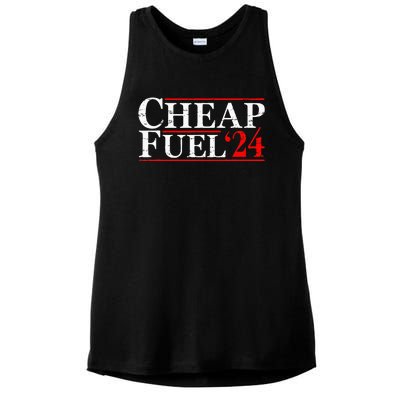 Vintage Retro Cheap Fuel 2024 Funny Trump 2024 Ladies PosiCharge Tri-Blend Wicking Tank