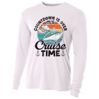 Vintage Retro Countdown Is Over ItS Cruise Time Cooling Performance Long Sleeve Crew