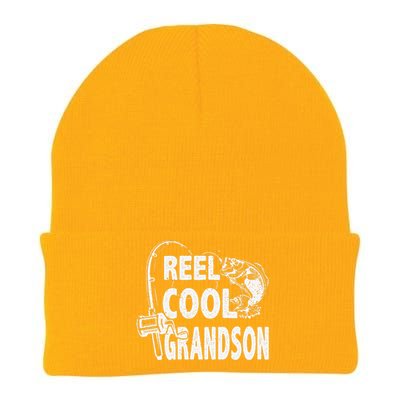 Vintage Reel Cool Grandson Birthday Fishing Knit Cap Winter Beanie