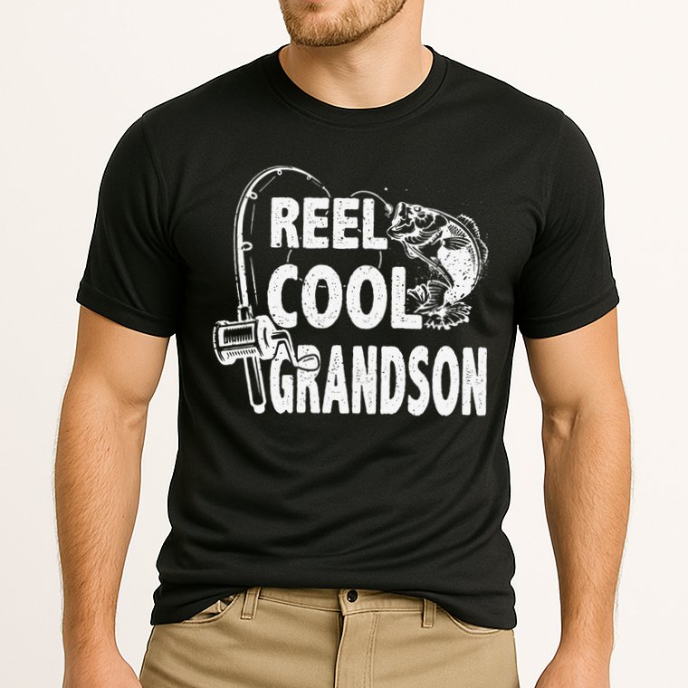 Vintage Reel Cool Grandson Birthday Fishing Cooling Performance Crew T-Shirt